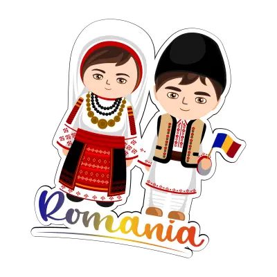 Magnet suvenir romania cuplu traditional